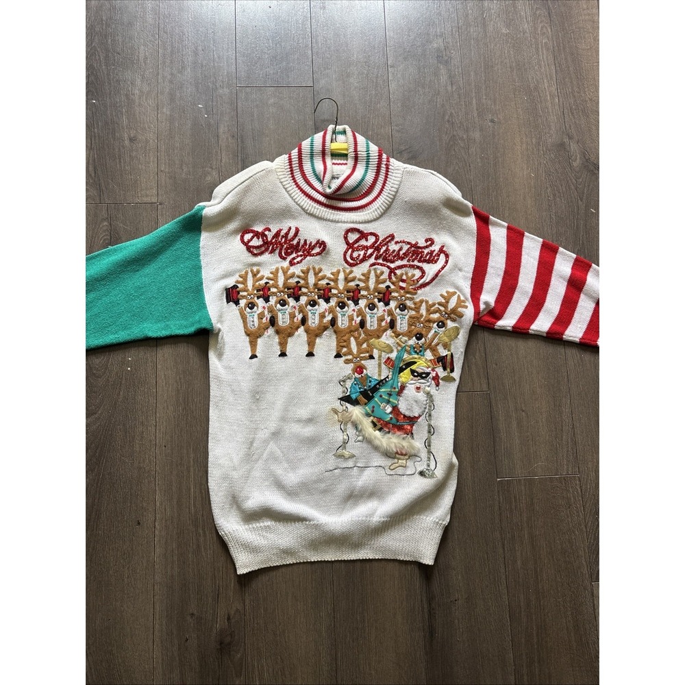 Vintage Bonnie Boerer Company Sweater Christmas Women's Medium‎ Oversized Knit